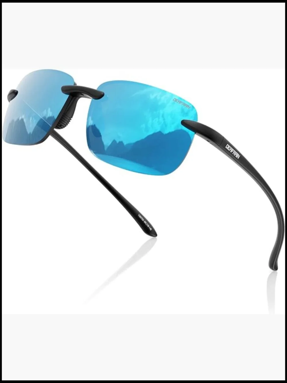 Rimless Polarized Sunglasses TR90 Frameless UV Protection for Driving Fishing